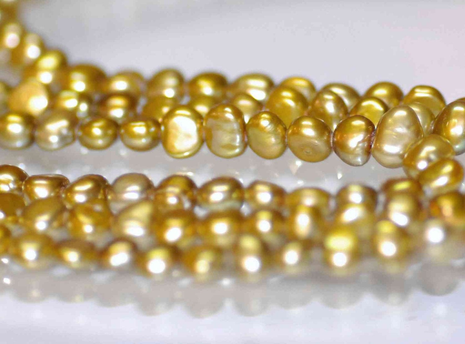 5-6mm AAA Corn Pearl Baroque Pearl Nugget Pearl Freshwater Pearl olive green color ----15" full strand 65 pcs  Wholesale #CB6012