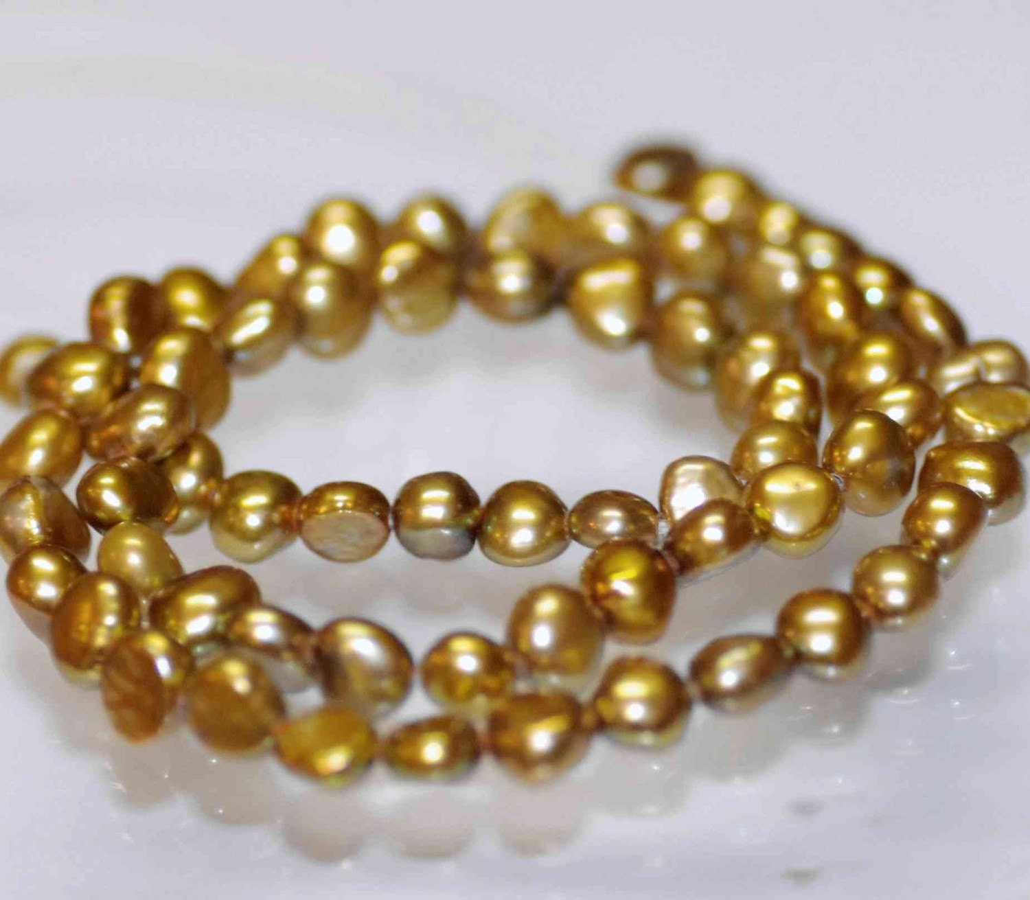 5-6mm AAA Corn Pearl Baroque Pearl Nugget Pearl Freshwater Pearl olive green color ----15" full strand 65 pcs  Wholesale #CB6012