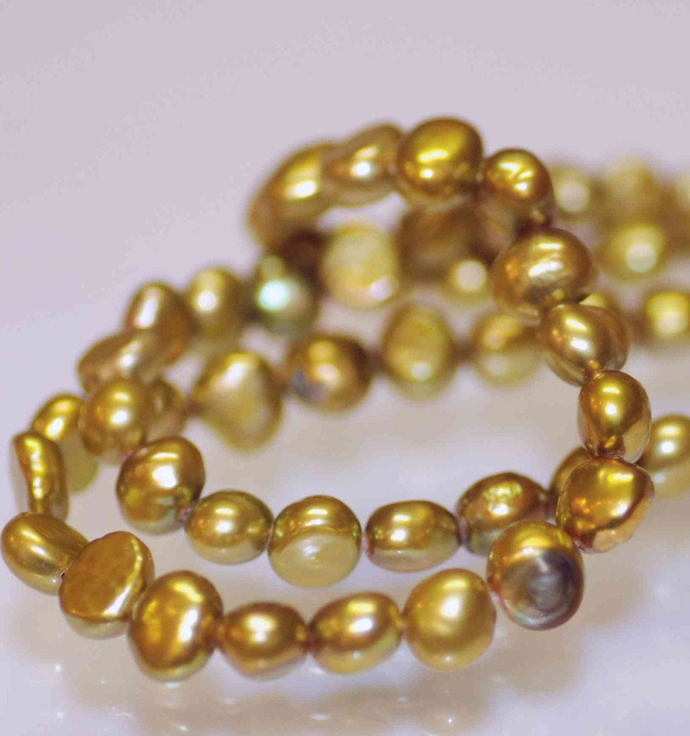 5-6mm AAA Corn Pearl Baroque Pearl Nugget Pearl Freshwater Pearl olive green color ----15" full strand 65 pcs  Wholesale #CB6012