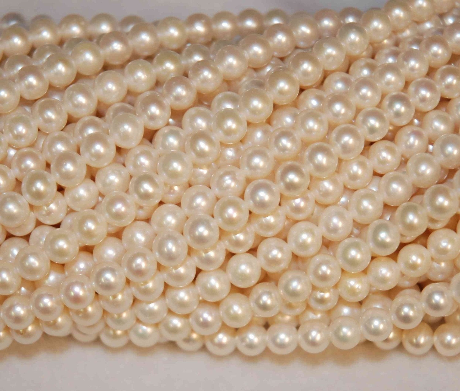 AA+ Round Ivory White Genuine Freshwater pearl---7mm whole strand 60 pieces 15"-bridal gift design #RS2001