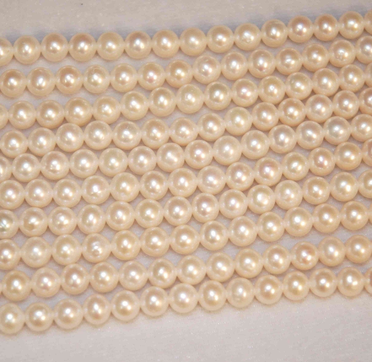 AA+ Round Ivory White Genuine Freshwater pearl---7mm whole strand 60 pieces 15"-bridal gift design #RS2001