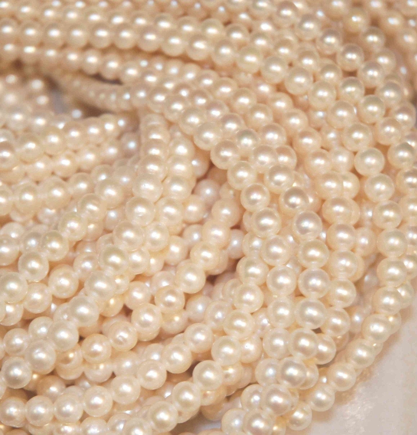 AA+ Round Ivory White Genuine Freshwater pearl---7mm whole strand 60 pieces 15"-bridal gift design #RS2001