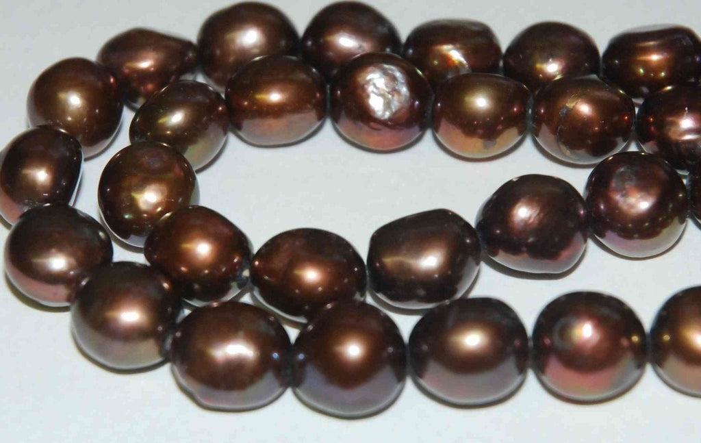 Baroque Pearl Large Gem Quality Chocolate ---12-15mm genuine pearl---set 6pcs---PRICE REDUCED