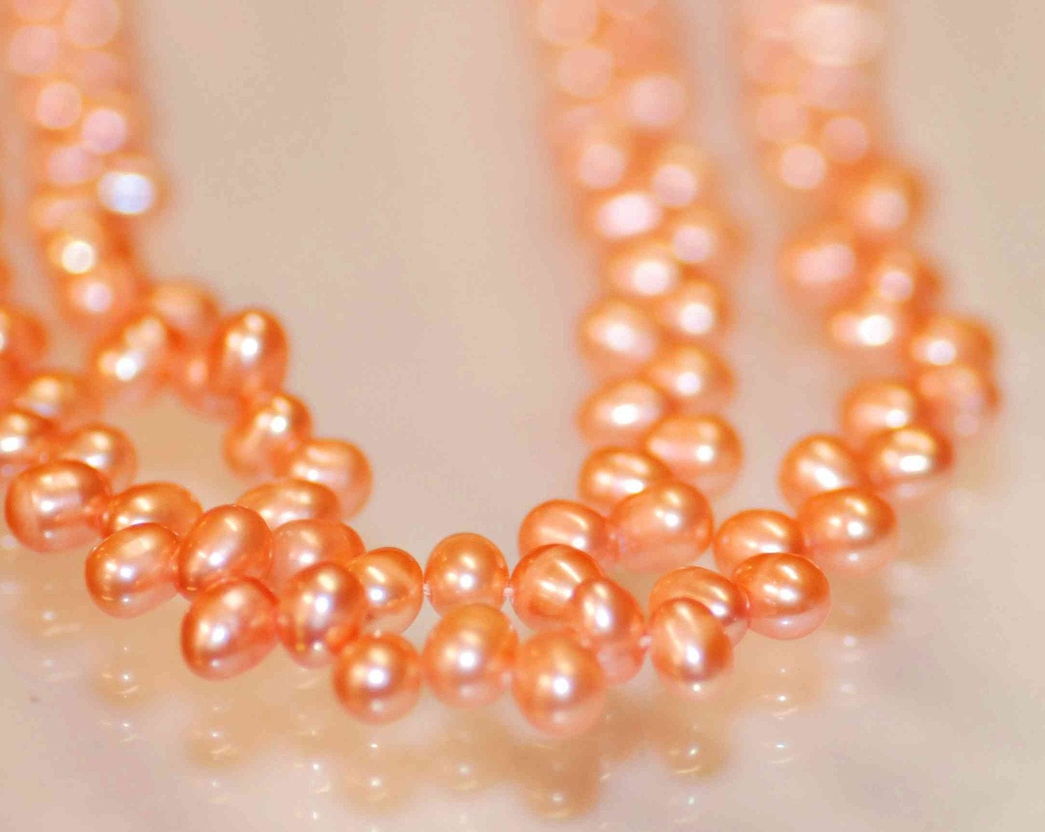 5X7mm Top drilled Dancing Pearl Freshwater Pearl, Carrot Orange briolette tear drop pearl beads, 15" full strand Excellent Bargain #DR3141
