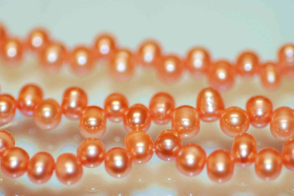 5X7mm Top drilled Dancing Pearl Freshwater Pearl, Carrot Orange briolette tear drop pearl beads, 15" full strand Excellent Bargain #DR3141