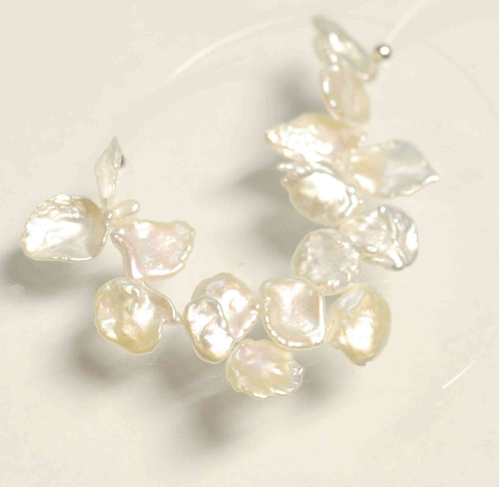Briolette White Keshi Pearls 6-8mmTop Drilled Dancing----15 pieces BRIOLETTE Beads------new arrival deal K3001S