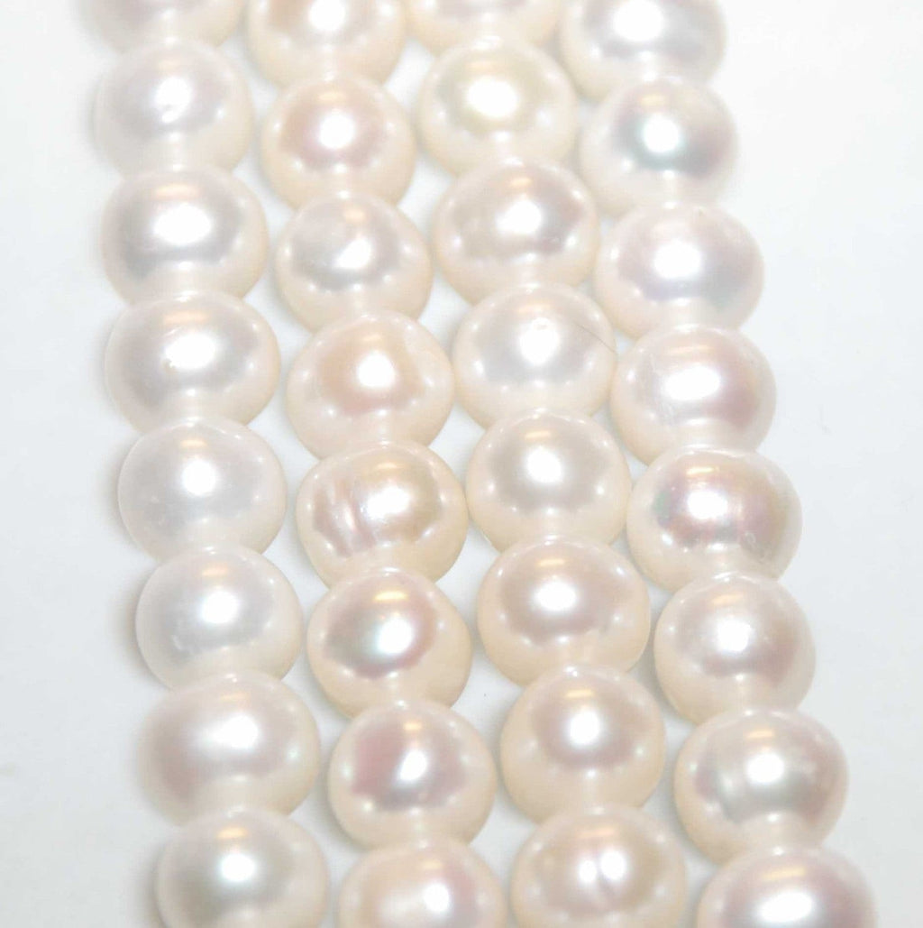 1~3 Full Strand of 8-9mm Round Potato Genuine Cultured Freshwater Pearl, 15" AA Ivory White For designs or bridal-- EXCELLENT Bargain