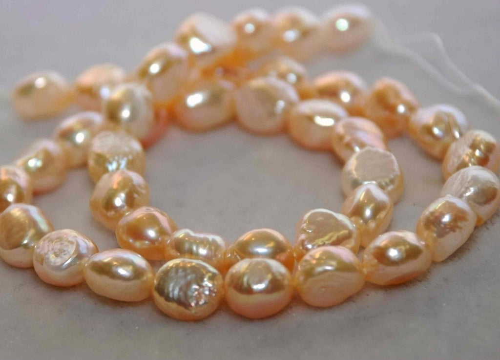 AA 9-11mm Baroque Pearl Freshwater Pearl Good Quality Natural Peach pearl beads---15'' full strand genuine pearl---Sale