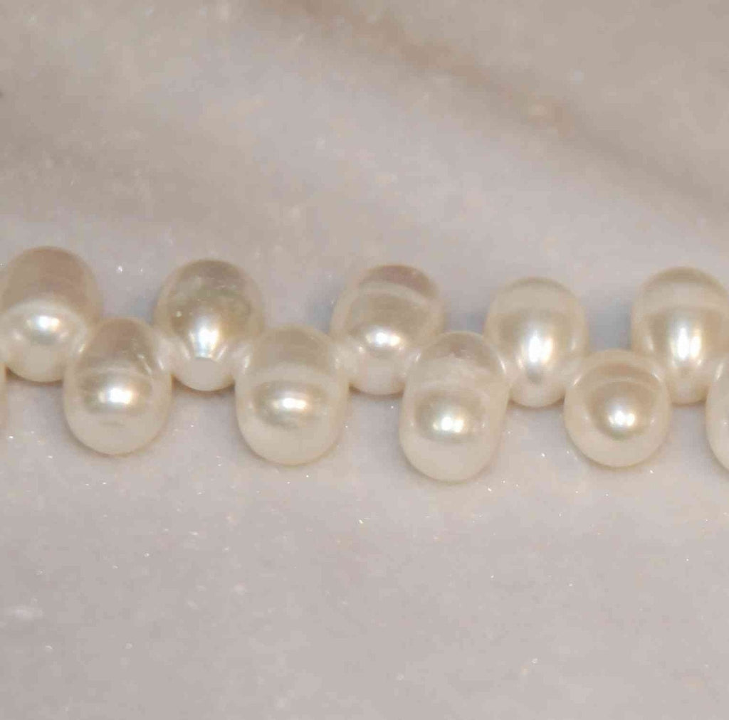 11mmX8mm Top Drilled Dancing Pearl Freshwater Pearl ivory white Big briolette tear drop pearl beads, full strand 15", pearl wholesale