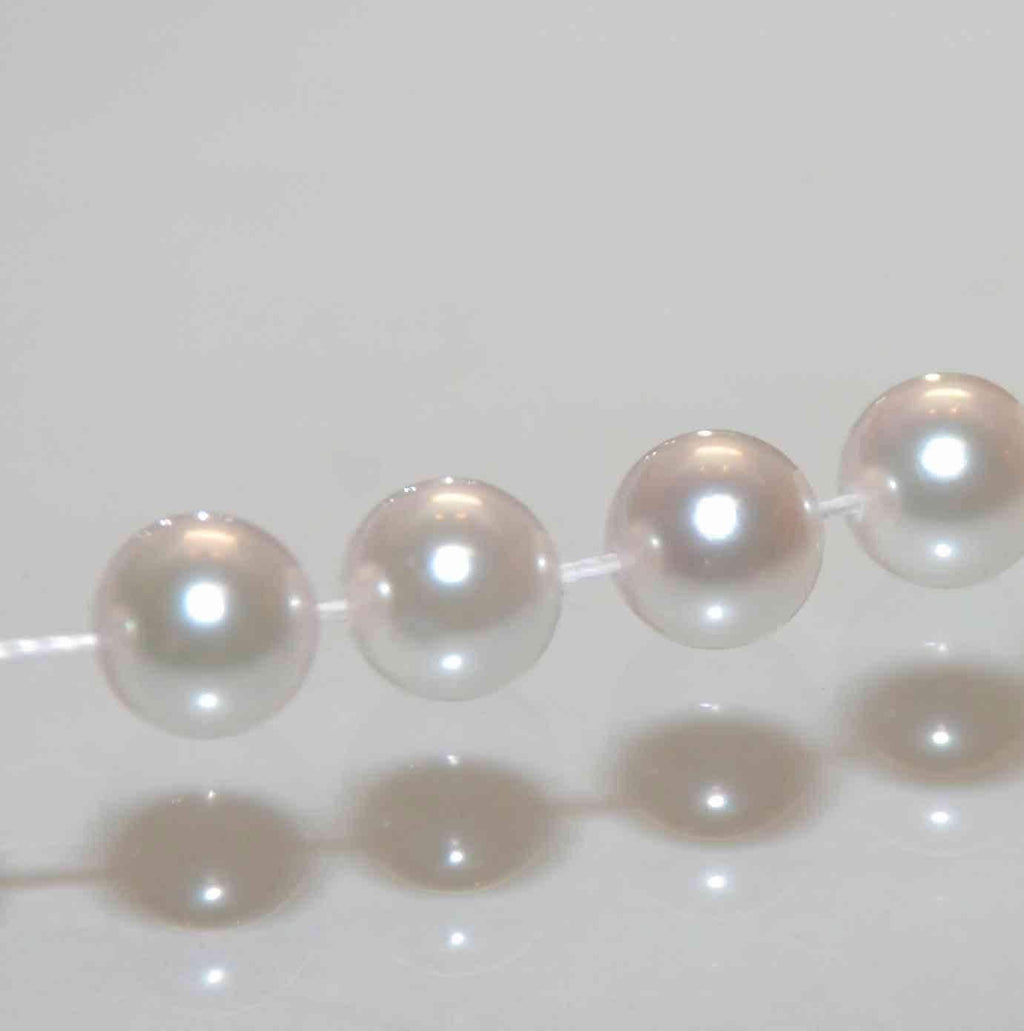 7-7.5mm AAA Akoya Cultured Pearl---perfect round matched pair genuine cultured salt water pearl---gem quality pearls