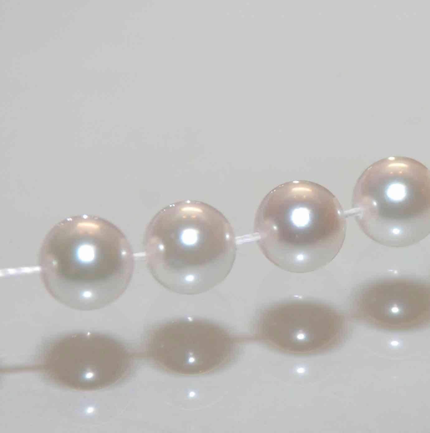 7-7.5mm AAA Akoya Cultured Pearl---perfect round matched pair genuine cultured salt water pearl---gem quality pearls