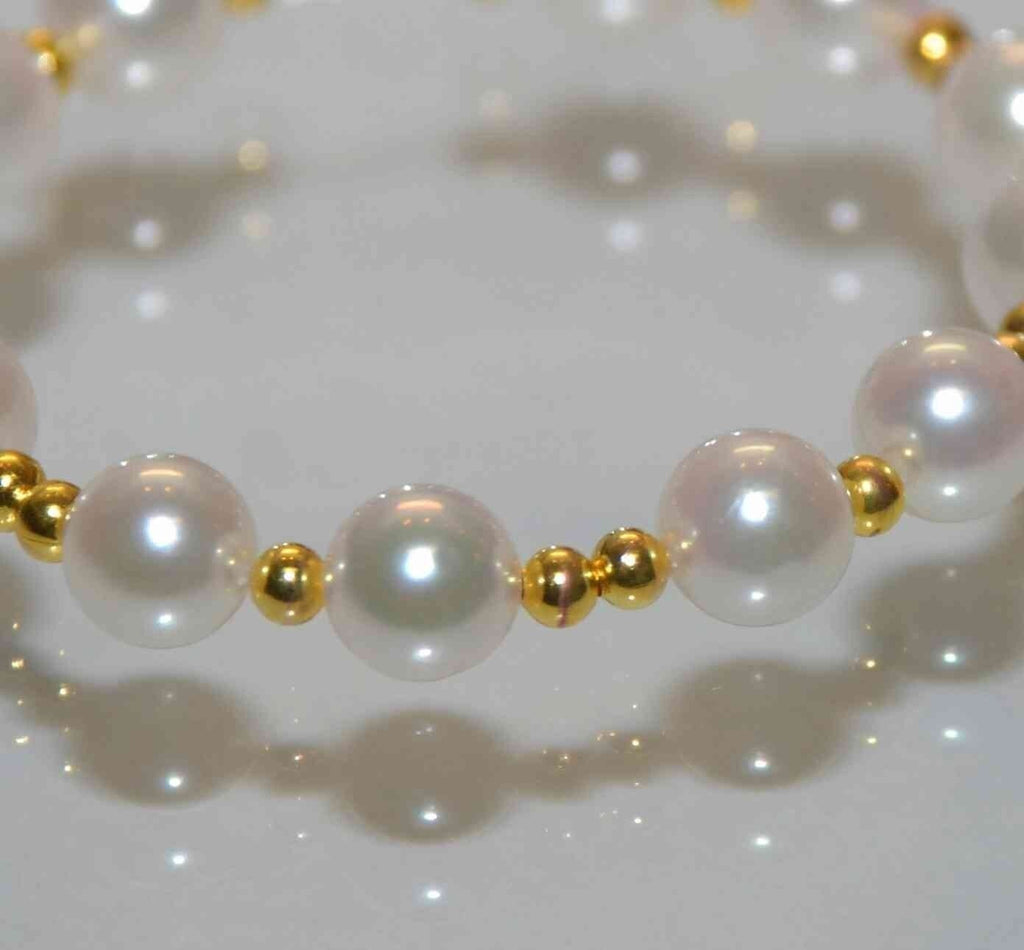 7-7.5mm AAA Akoya Cultured Pearl---perfect round matched pair genuine cultured salt water pearl---gem quality pearls