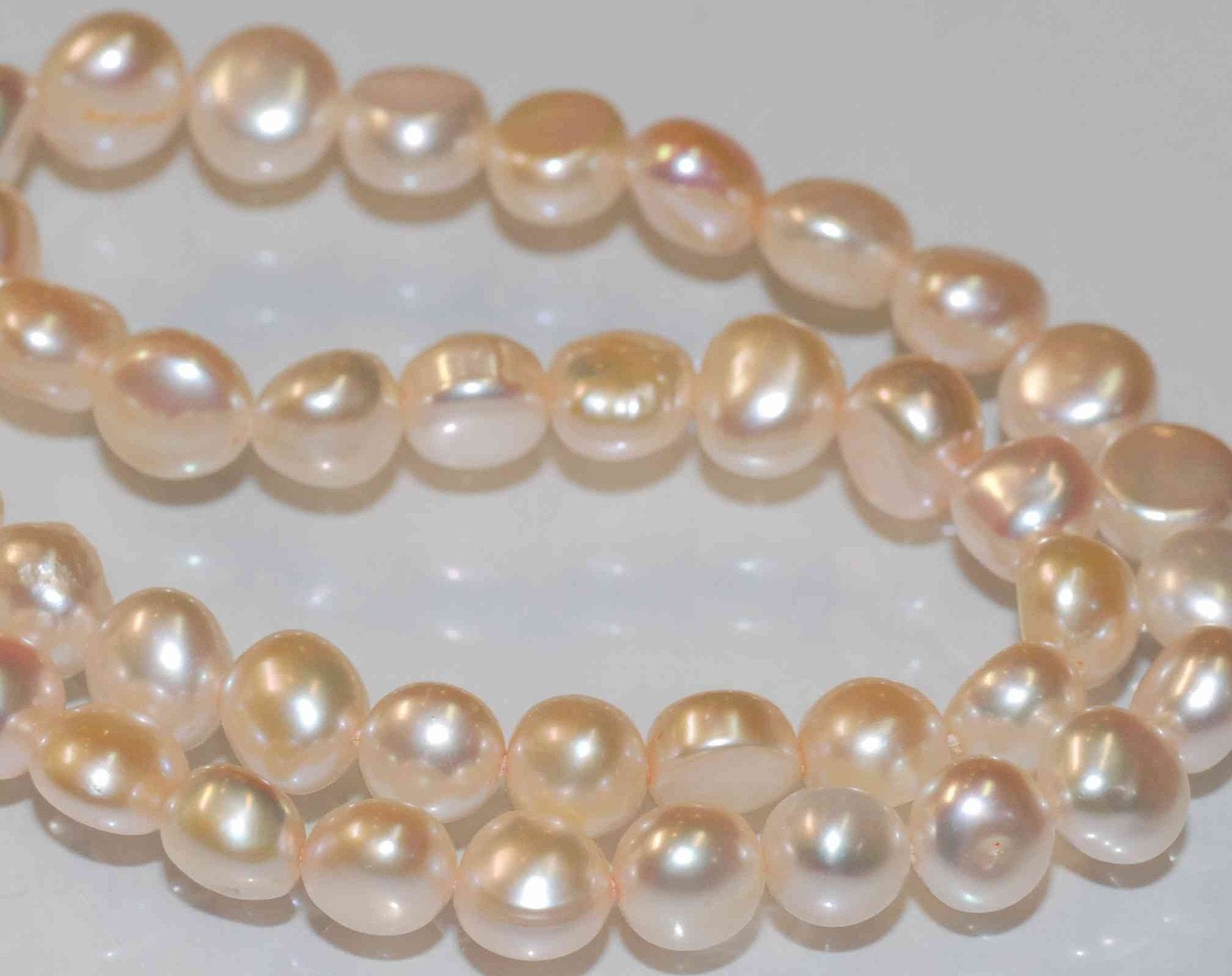 AA+ 8mm  Corn Nugget Baroque Pearl Freshwater Pearl natural shell champagne pink 15'' full strand 52pc loose pearl beads Wholesale #CB6060