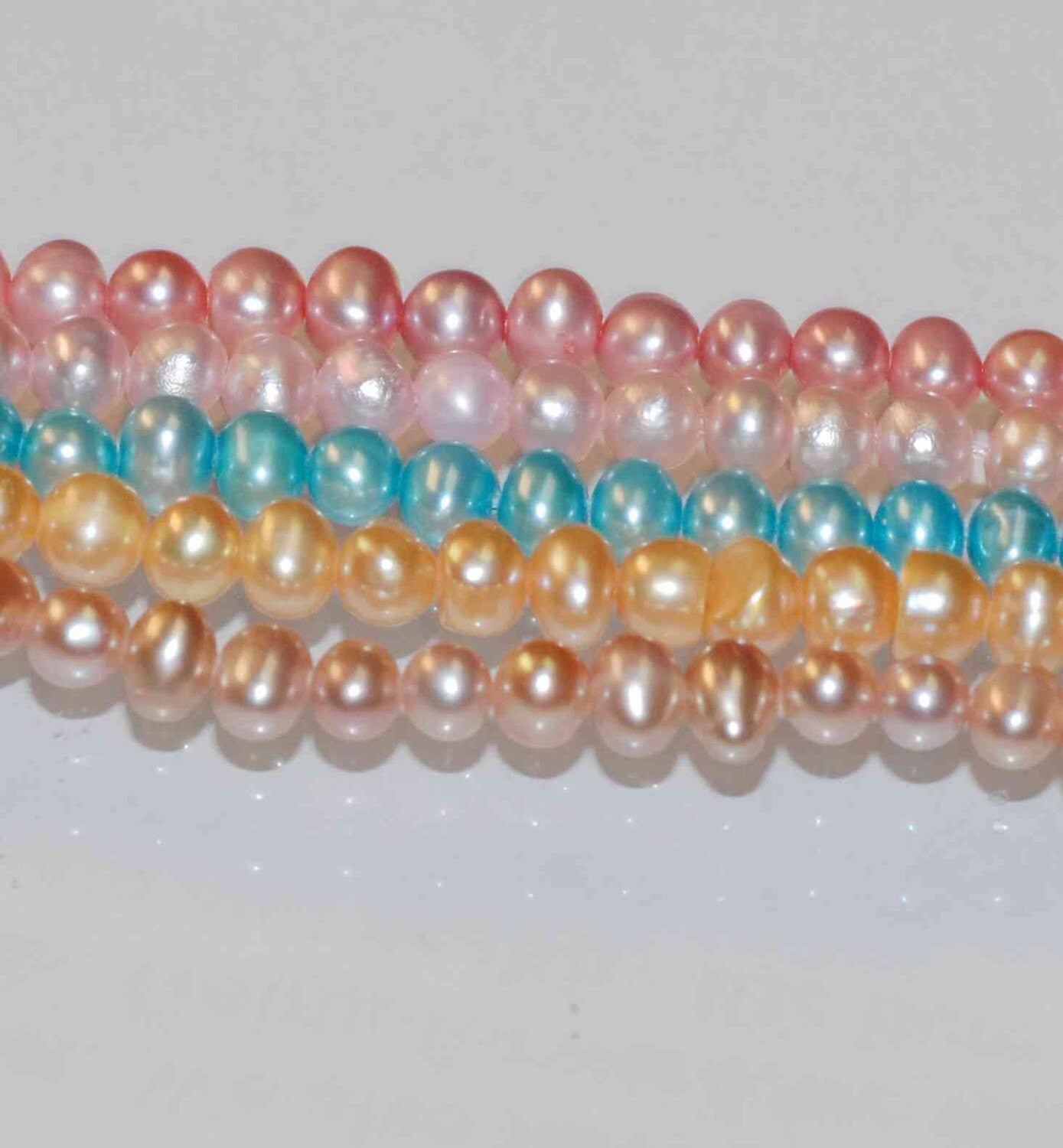 Seed Pearl Round Potato Pearl Freshwater Pearl Golden Yellow 4-5mm AA--15.5 inch full strand  #SD71005---SALE