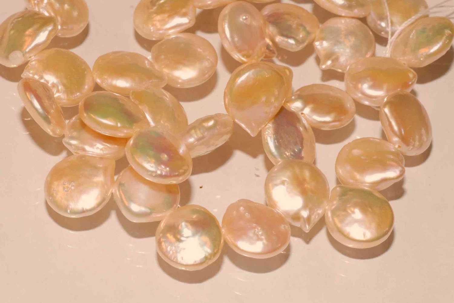 AA+ 12X15mm coin Freshwater Pearl Briolette Natural Champagne Genuine baroque Coin Pearl --short strand 10pc loose pearl beads, wholesale