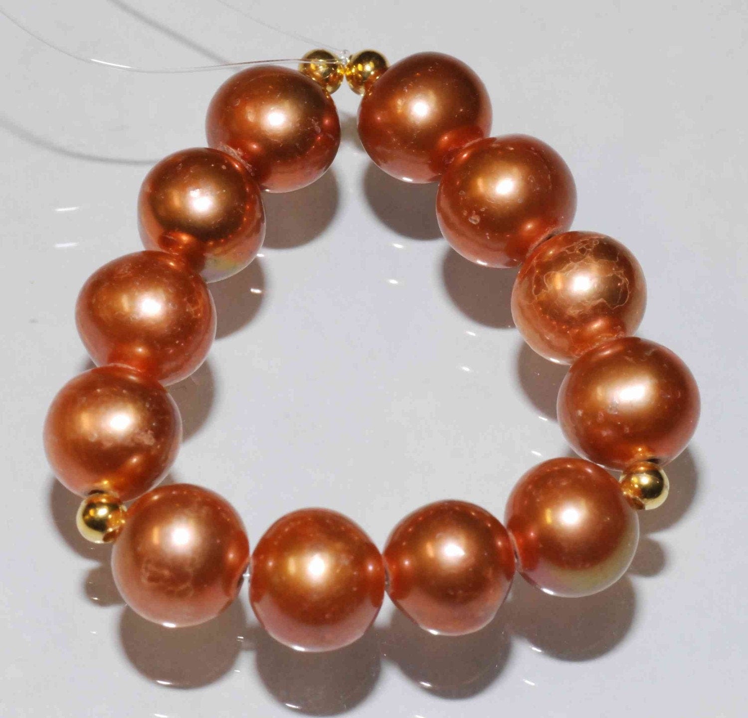 AA+ 8-8.5mm LUXURY Round Potato Genuine cultured Freshwater Pearl -----Vitage Rose Gold Color For designer----12 pcs loose pearl beads NEW