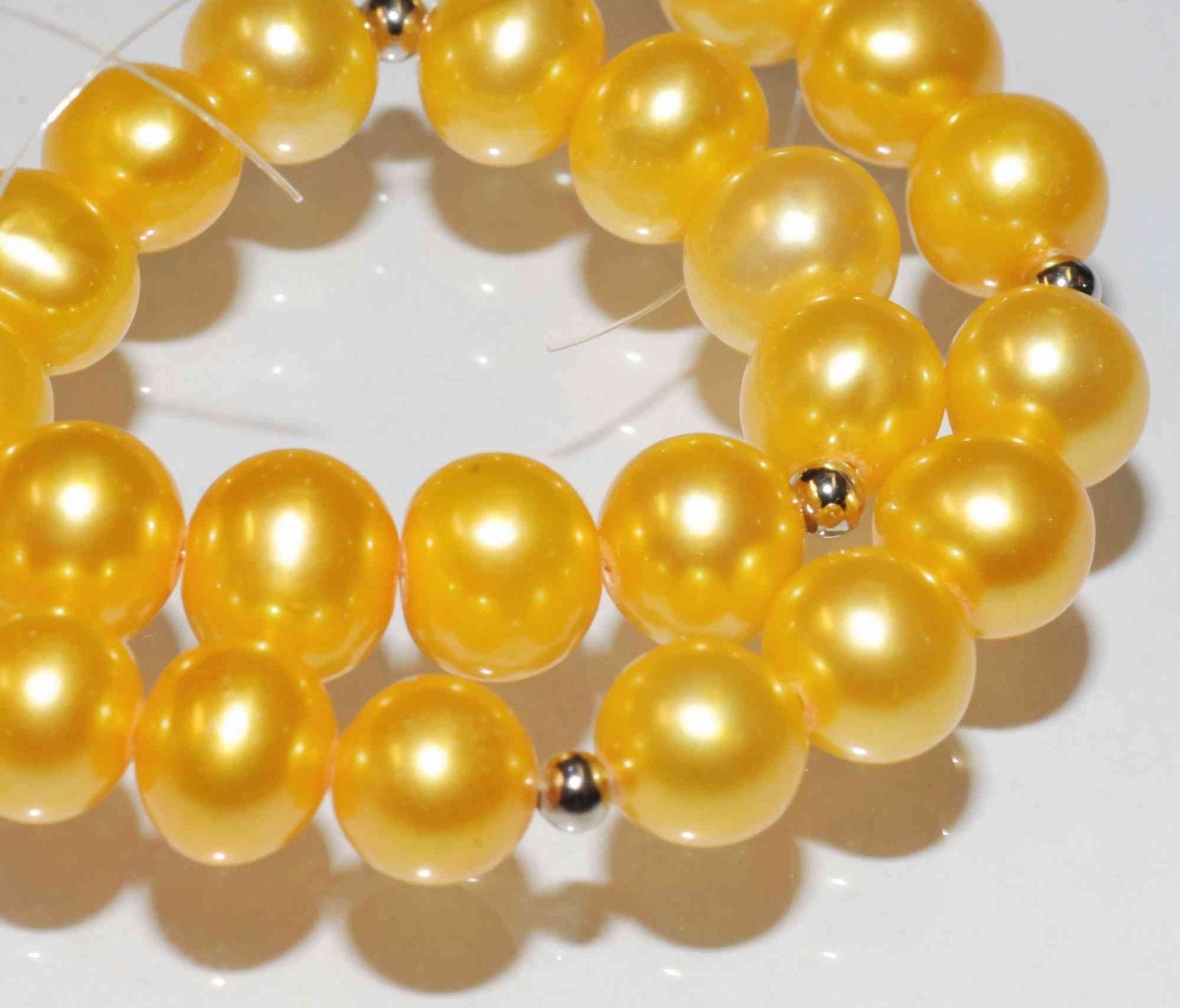 8-8.5mm LUXURY AAA Round Potato Genuine cultured Freshwater Pearl, Stunning Gold Yellow Color 12 pcs loose pearl beads R1003