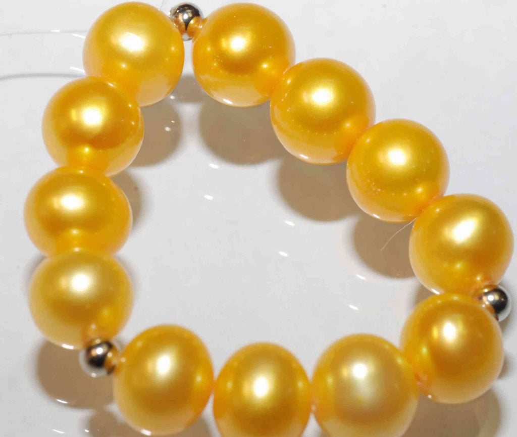 8-8.5mm LUXURY AAA Round Potato Genuine cultured Freshwater Pearl, Stunning Gold Yellow Color 12 pcs loose pearl beads R1003