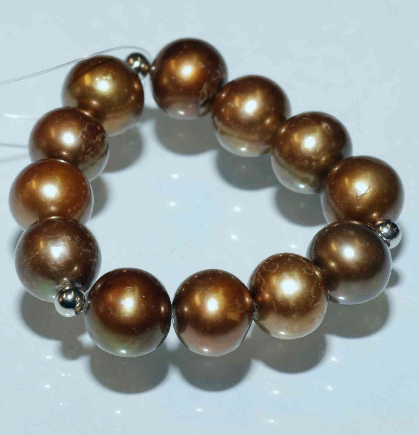 8-8.5mm LUXURY AA+ Round Genuine cultured Freshwater Pearl -----Vintage Tan Brown Color loose pearl beads----12 pcs