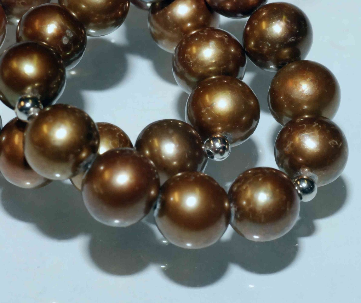 8-8.5mm LUXURY AA+ Round Genuine cultured Freshwater Pearl -----Vintage Tan Brown Color loose pearl beads----12 pcs