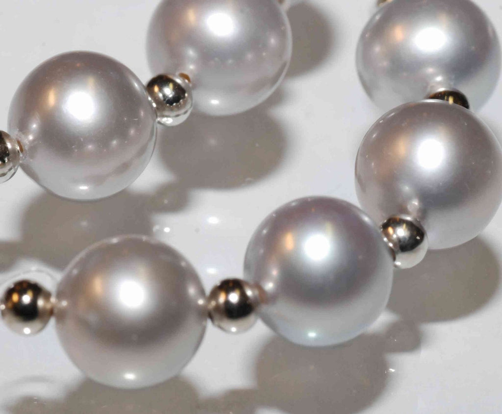 8-8.5mm Round AAA Quality Genuine Platinum Silver Pearl, natural freshwater pearl--sale as 4 pieces loose pearl beads, 2 pairs matched pearl