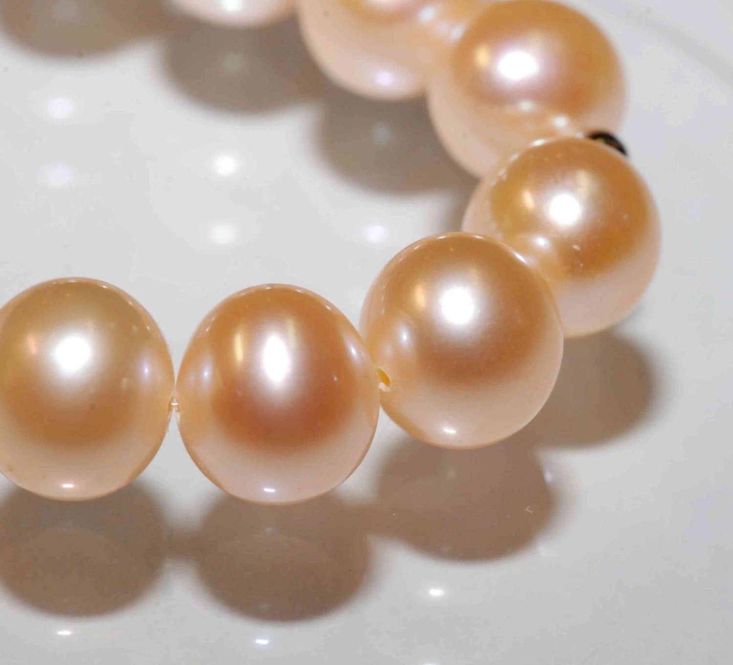 AAA+ 8-8.5mm LUSTROUS Round Potato Genuine cultured Freshwater Pearl, Super Stunning Natural Champagne Bridal Color, short strand 8pc