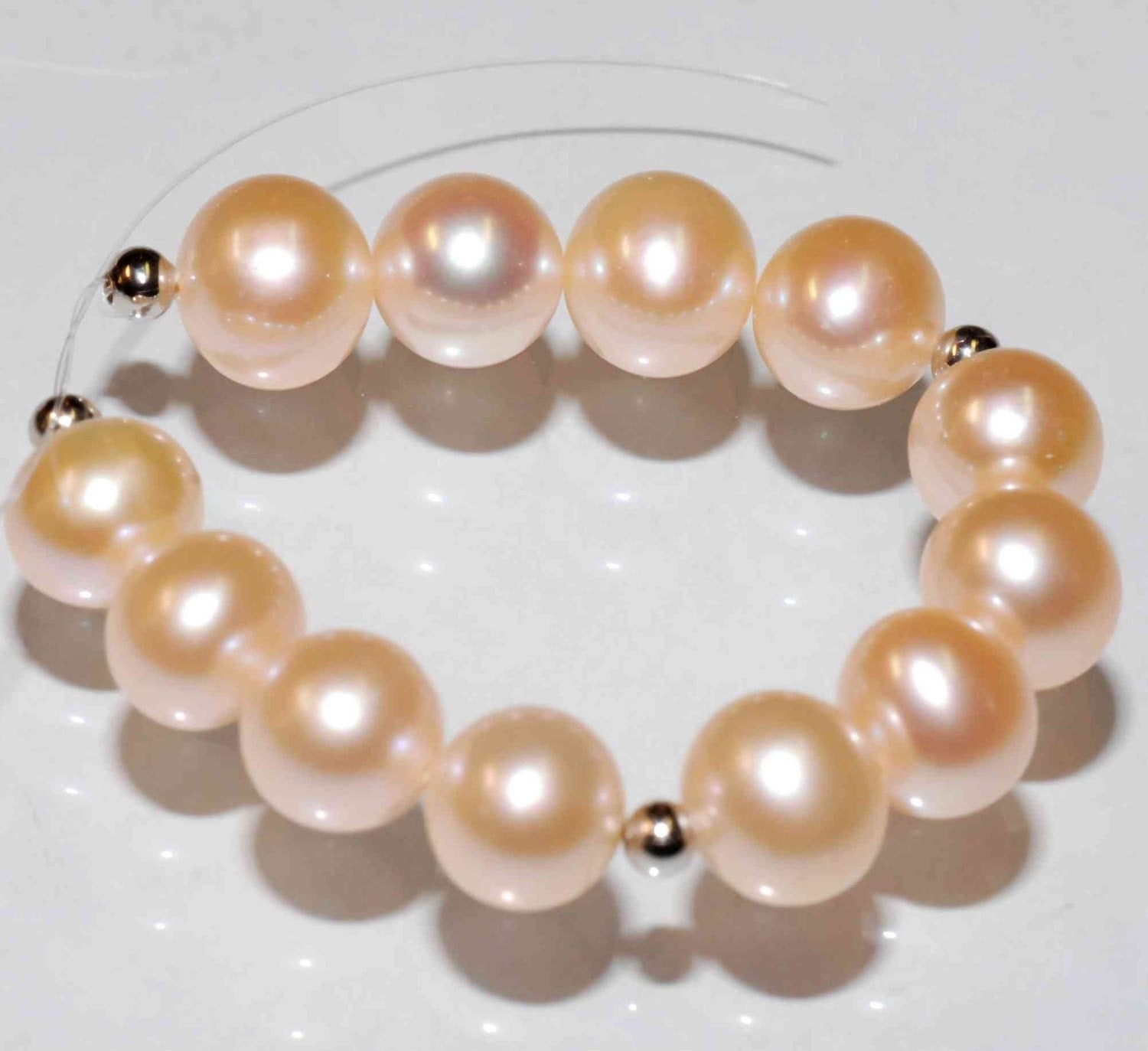 AAA+ 8-8.5mm LUSTROUS Round Potato Genuine cultured Freshwater Pearl, Super Stunning Natural Champagne Bridal Color, short strand 8pc