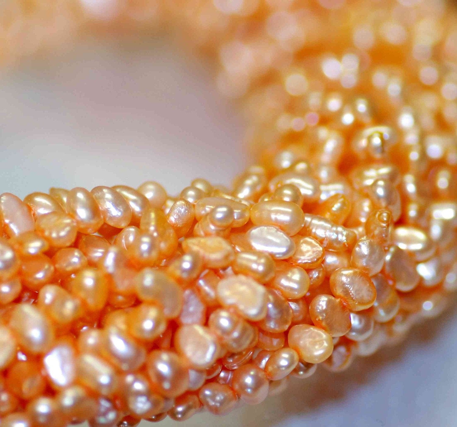Corn Pearl Baroque Pearl Nugget Pearl Freshwater Pearl Orange 5mm----15" full strand 65 plus pcs----Wholesale #CB6011