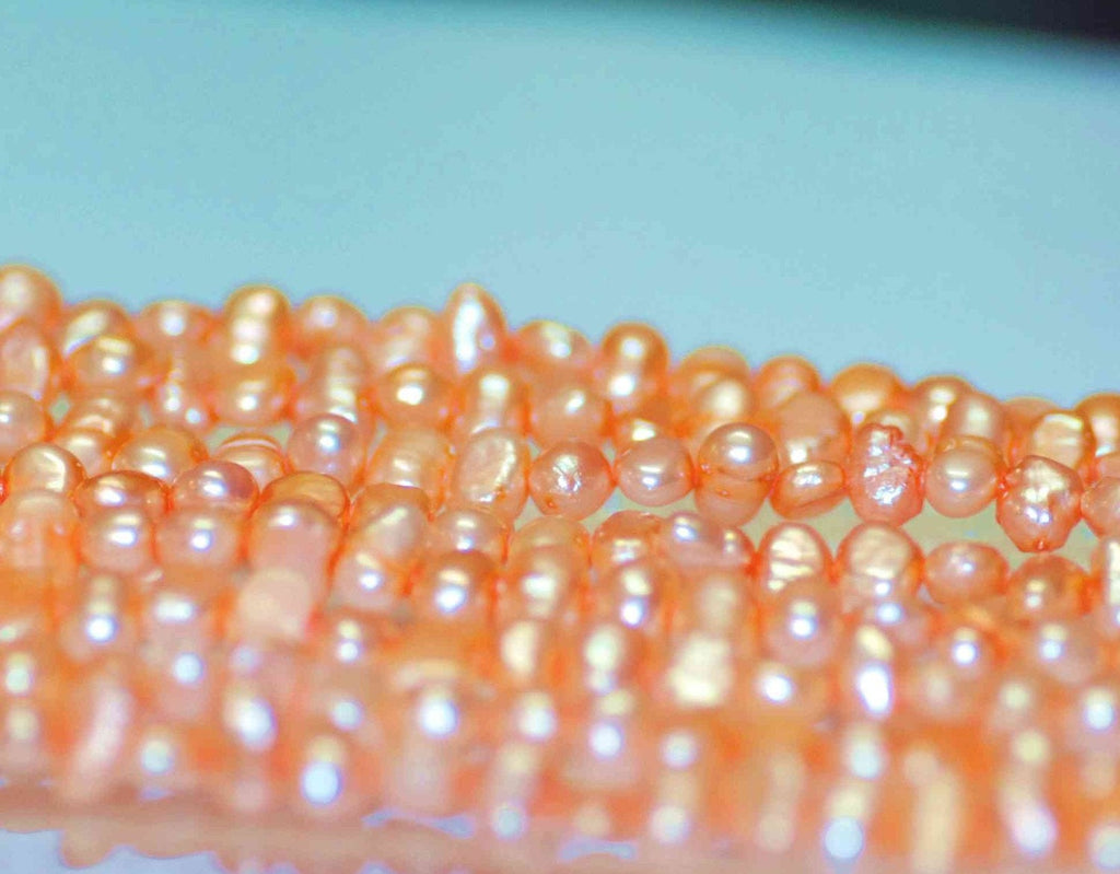 Corn Pearl Baroque Pearl Nugget Pearl Freshwater Pearl Orange 5mm----15" full strand 65 plus pcs----Wholesale #CB6011