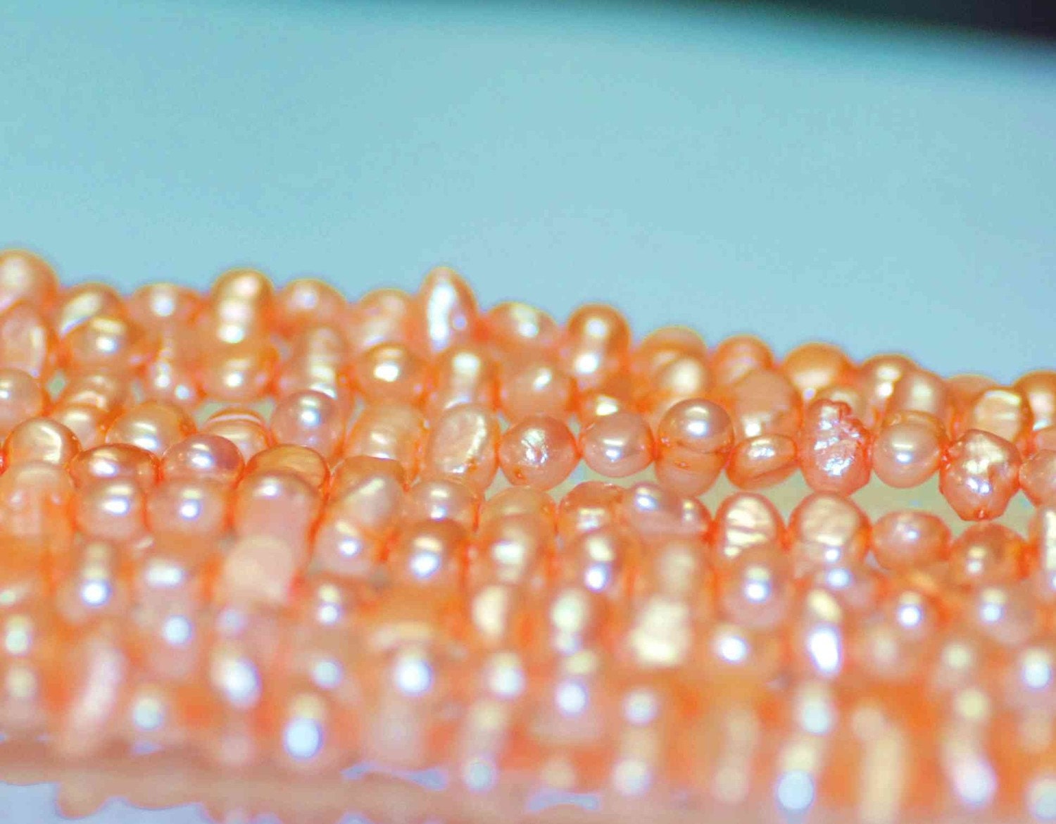 Corn Pearl Baroque Pearl Nugget Pearl Freshwater Pearl Orange 5mm----15" full strand 65 plus pcs----Wholesale #CB6011