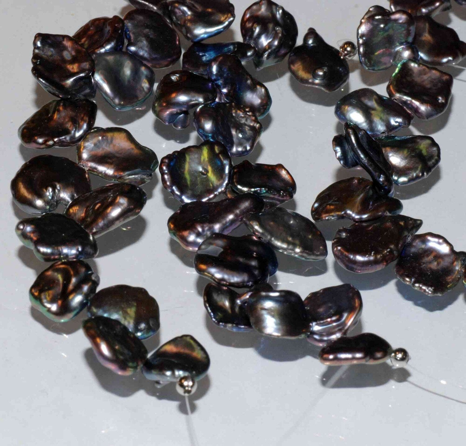 10mmX12mm AAA Briolette Peacock Keshi Freshwater Pearls----Top Drilled Dancing---- Short Strand 12pc BRIOLETTE Beads K3007