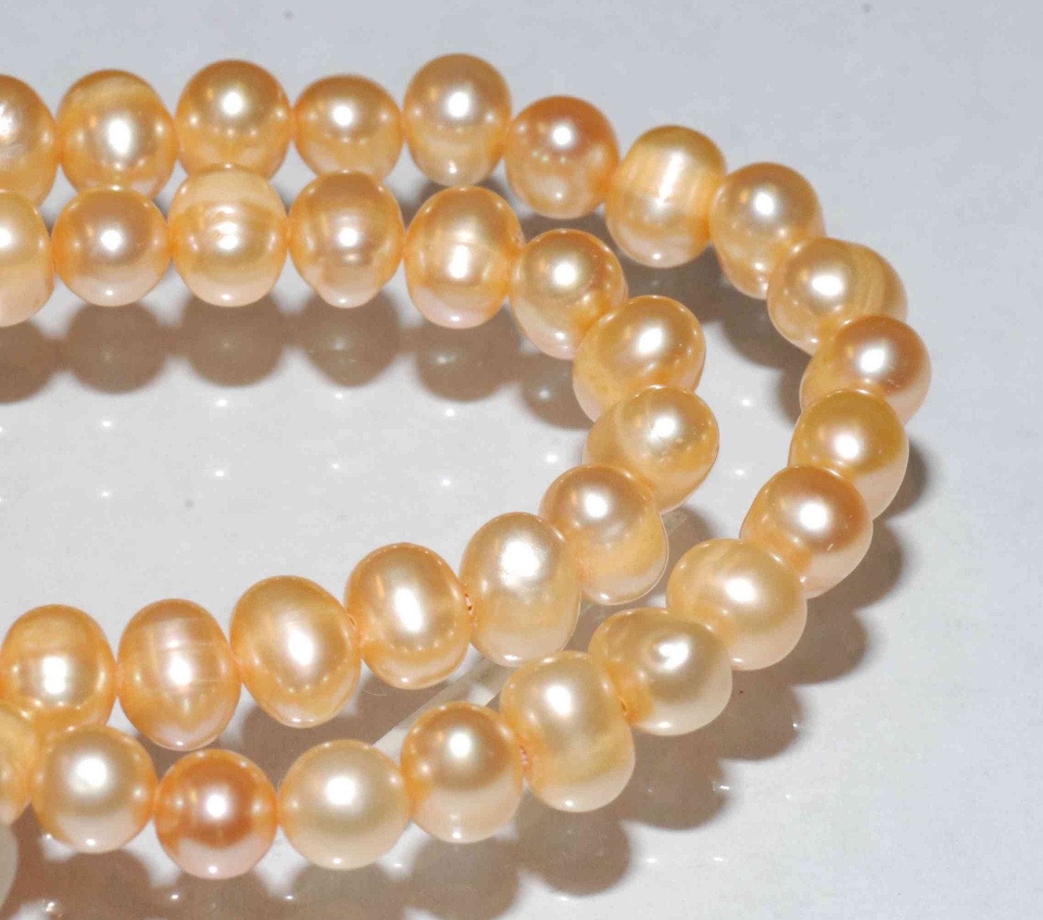 AA 5mm round potato seed pearl, Full Strand Vintage Gold Yellow Freshwater Pearl------  15.5" full strand 90pc---HOT DEAL