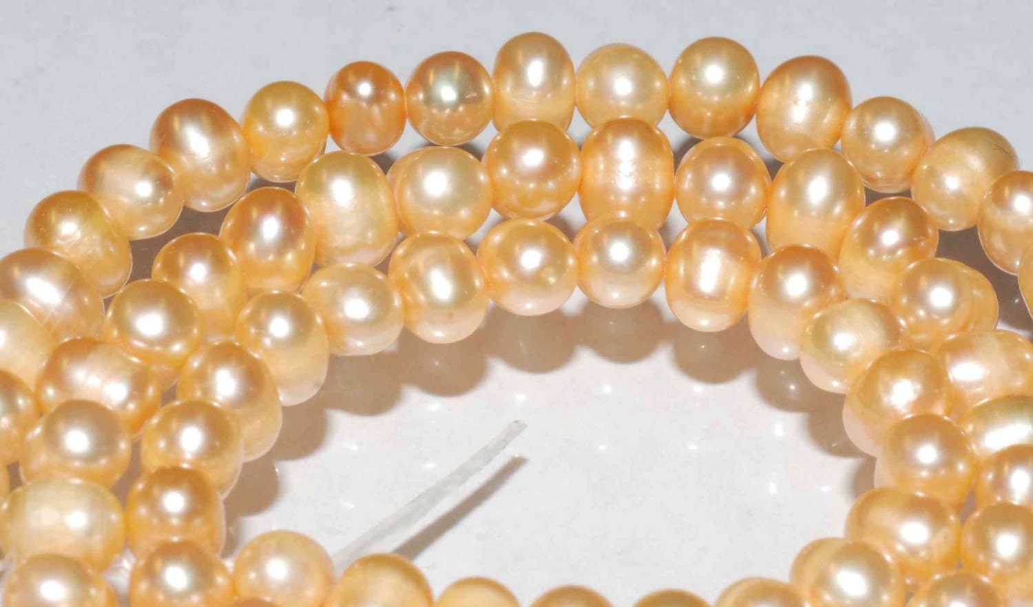 AA 5mm round potato seed pearl, Full Strand Vintage Gold Yellow Freshwater Pearl------  15.5" full strand 90pc---HOT DEAL