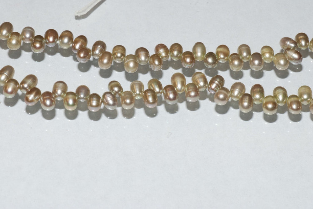 AA+ 4X6mm Top drilled Dancing Pearl, silk vintage green briolette tear drop Freshwater Pearl, 15" full strand 100+ pc pearl beads