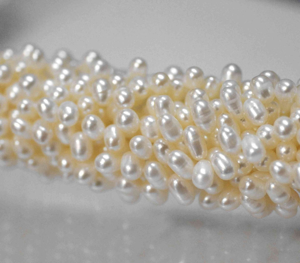 AA 5-6X7-8mm Top drilled Dancing Freshwater Pearl, ivory white briolette tear drop pearl beads, loose pearl 15" full strand--Bargain