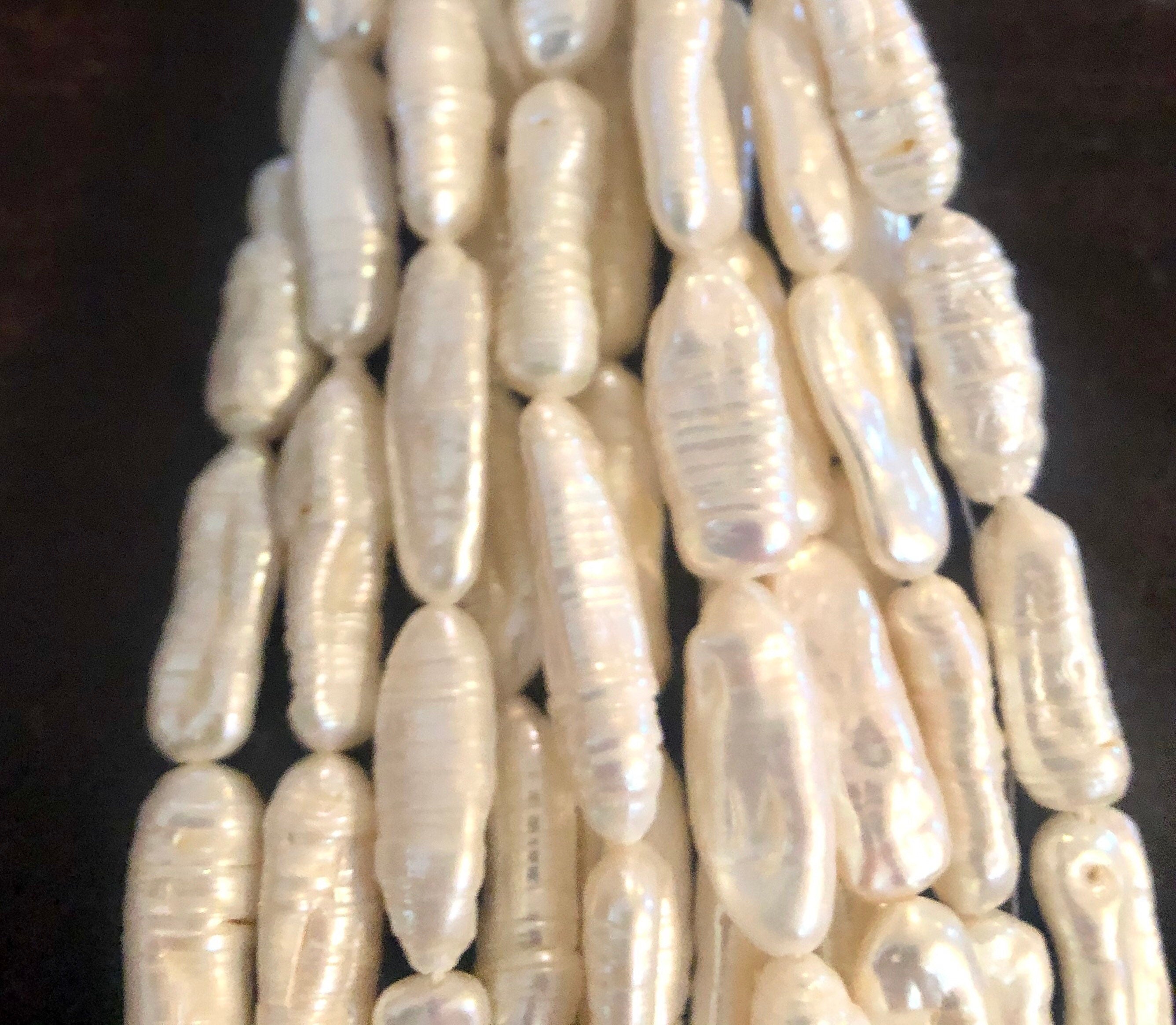 22-24mm X 7-9MM full strand 15" 18pc Biwa Pearl Beads Freshwater pearl Large White Ivory pearl stick #KC5015A---New arrival Sale