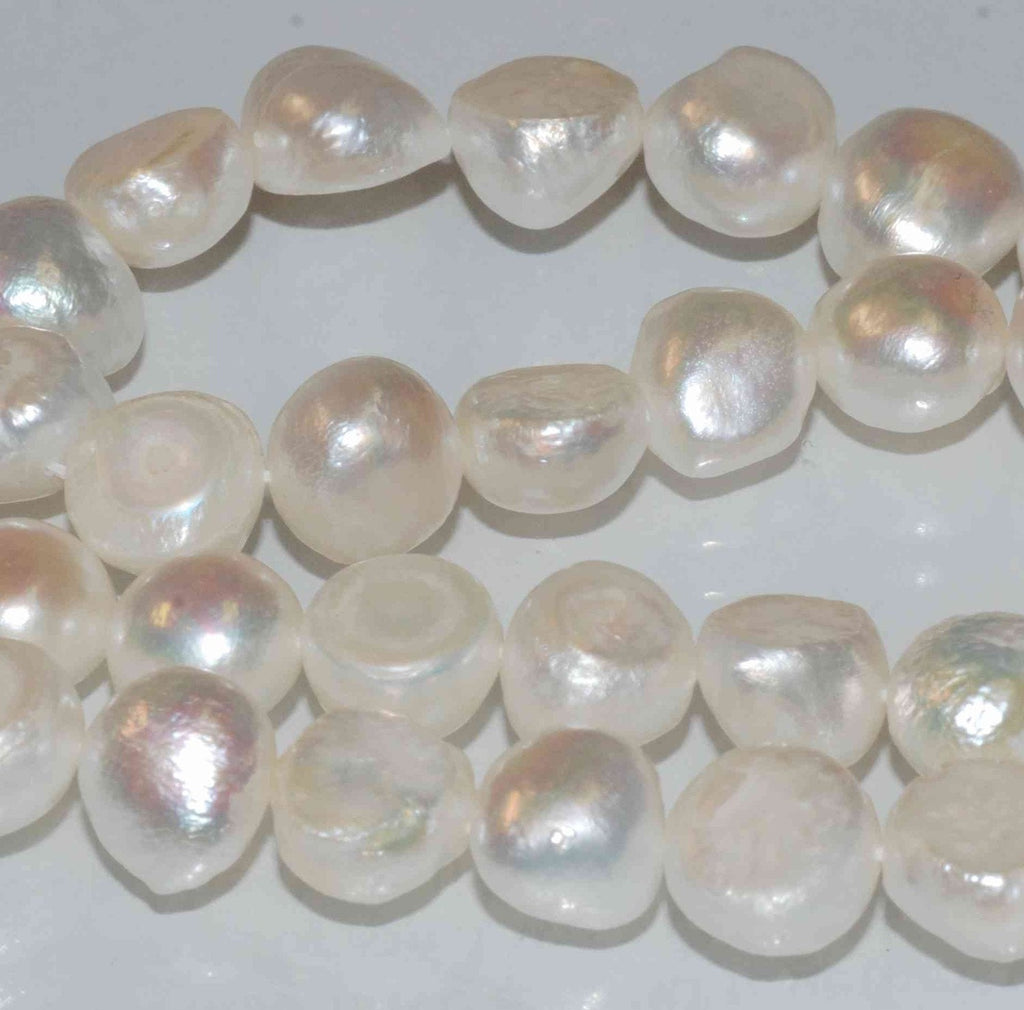 11-12mm Large Baroque Freshwater Pearl, genuine pearl, Ivory white cream Large nugget pearl beads---15" full strand ----New SALE #BA4109