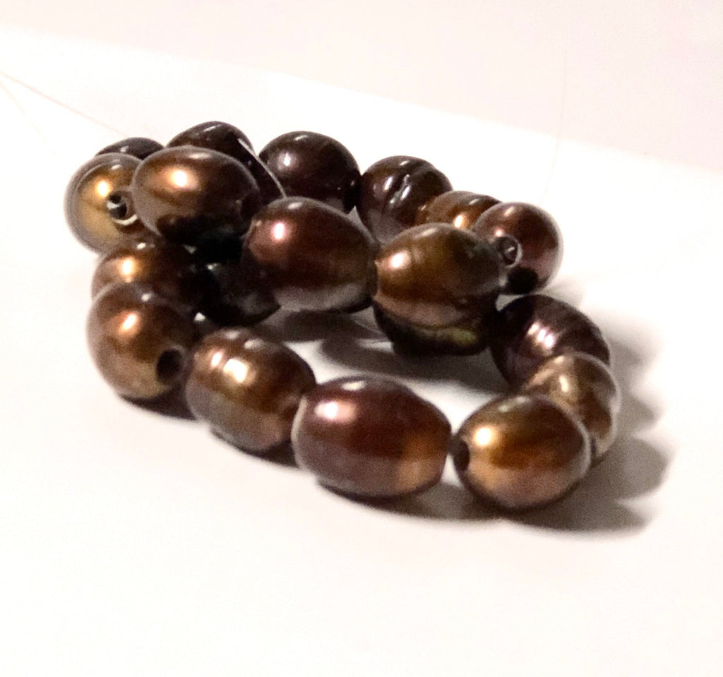 9-10mmX 11-13mm 3mm Large Hole Pearl Freshwater Pearls Dar,k Brown nugget pearl 10Pc baroque large Rice Pearl beads NEW SALE#LH8051