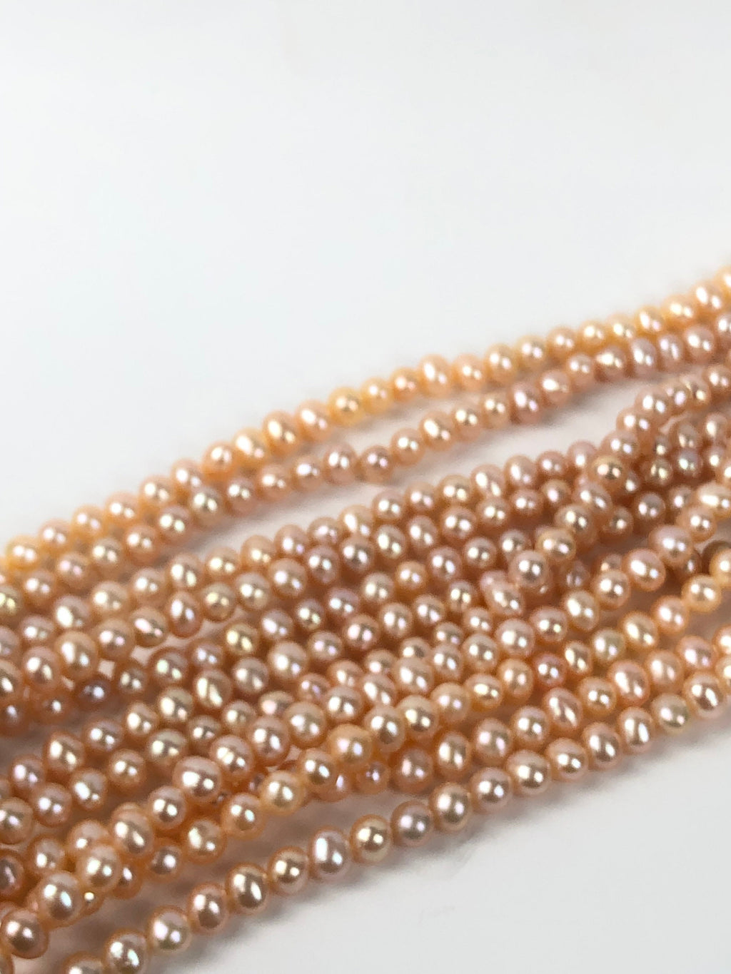 AA 5-6mm round Freshwater pearl Full strand  15" Natural color peach champagne Round off potato Pearl  #RS2072P