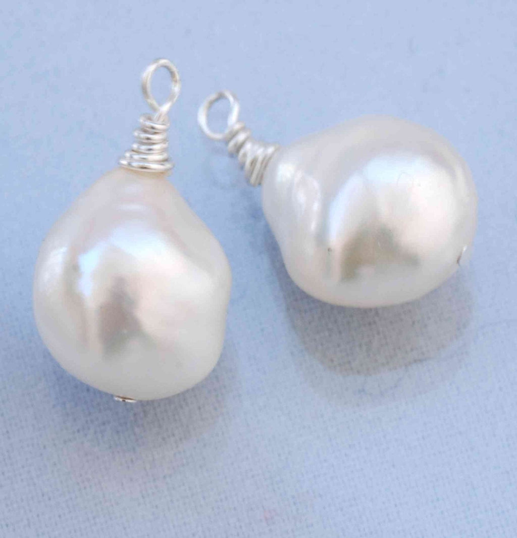 Baroque Pearl Freshwater Pearl Gem Quality AAA Ivory white 5 pairs---11mm X 13mm stunning genuine pearl---Briadal wedding earring  #B2003