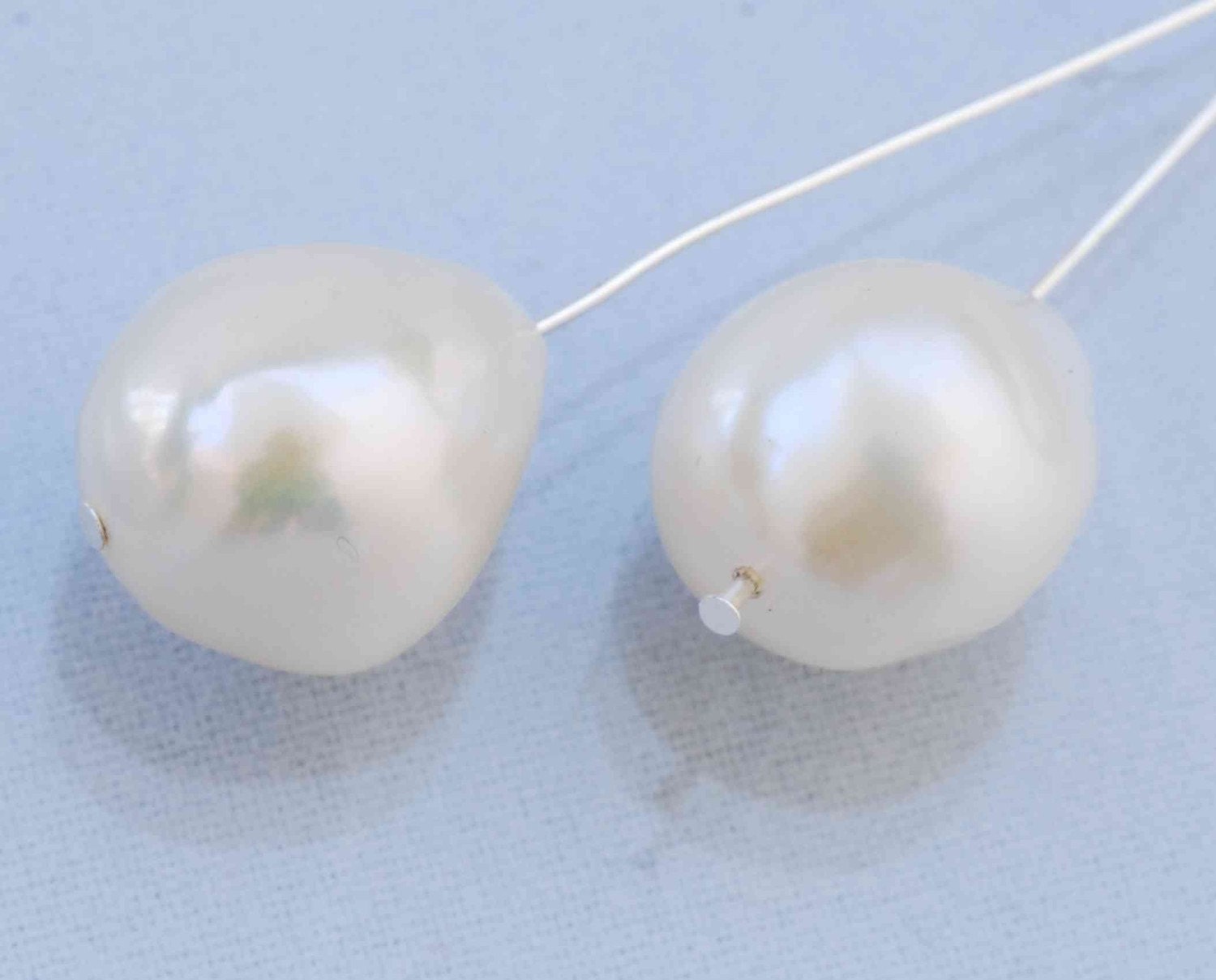 Baroque Pearl Freshwater Pearl Gem Quality AAA Ivory white 5 pairs---11mm X 13mm stunning genuine pearl---Briadal wedding earring  #B2003