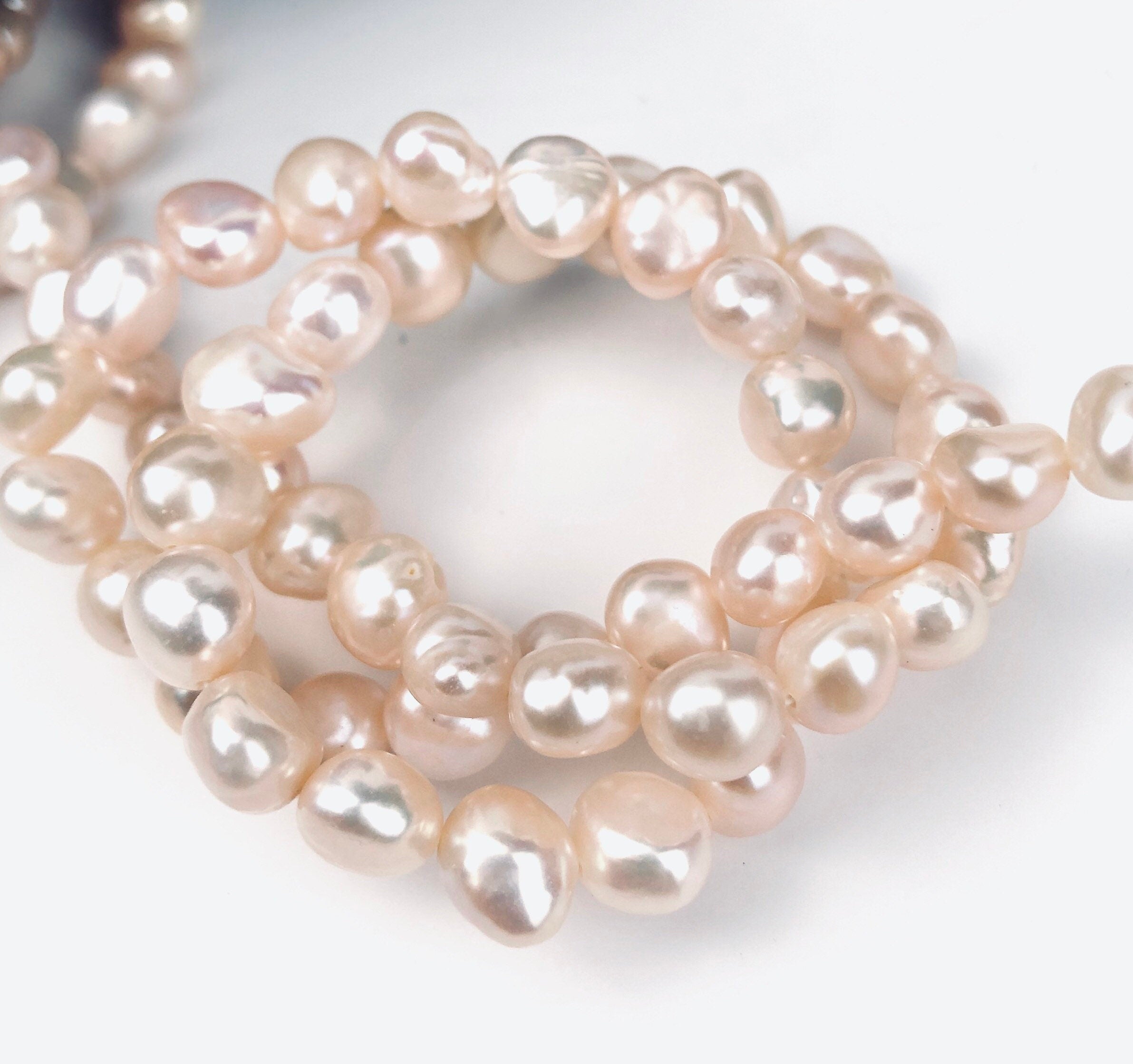 AA+ Corn Nugget Pearl Baroque Freshwater Pearl natural pink Lavender 8mm  15'' full strand 52 pieces-----Wholesale #CB6060P