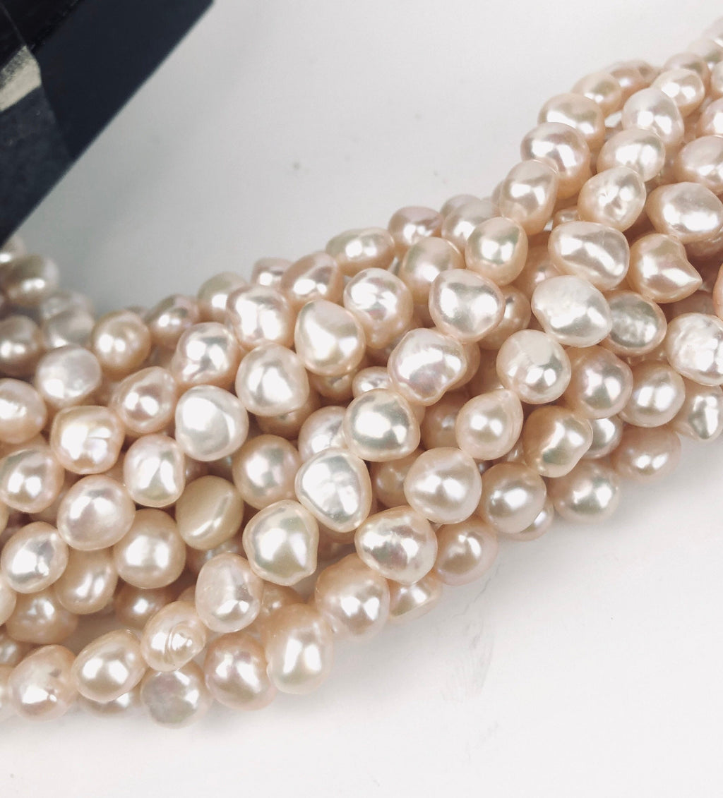 AA+ Corn Nugget Pearl Baroque Freshwater Pearl natural pink Lavender 8mm  15'' full strand 52 pieces-----Wholesale #CB6060P
