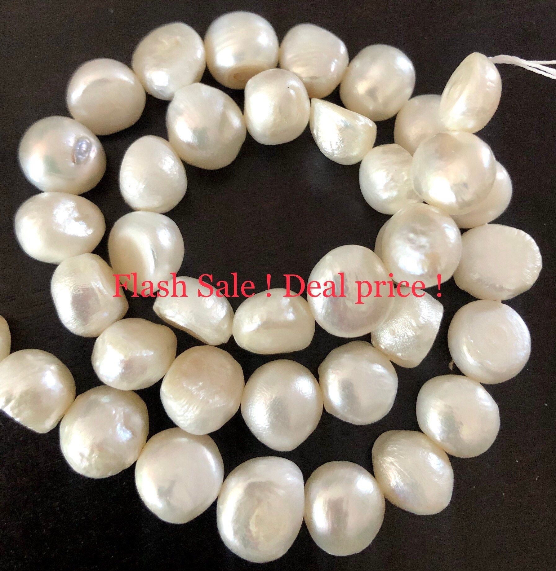 Flash SALE 10-11mm Large baroque Freshwater pearl Corn nugget Pearl Ivory White pearl beads  15'' full strand 40+ pc New Clearance #02003