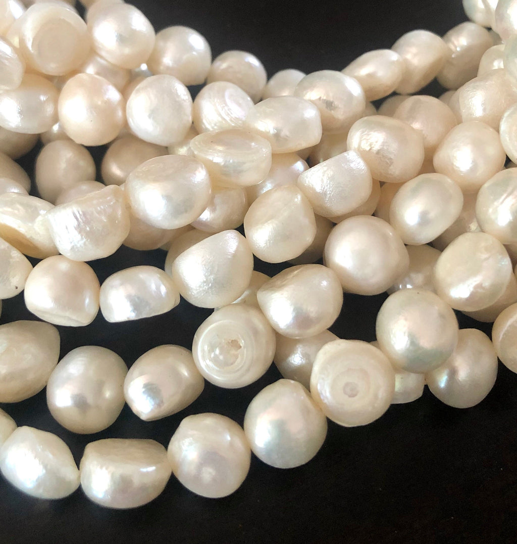 Flash SALE 10-11mm Large baroque Freshwater pearl Corn nugget Pearl Ivory White pearl beads  15'' full strand 40+ pc New Clearance #02003