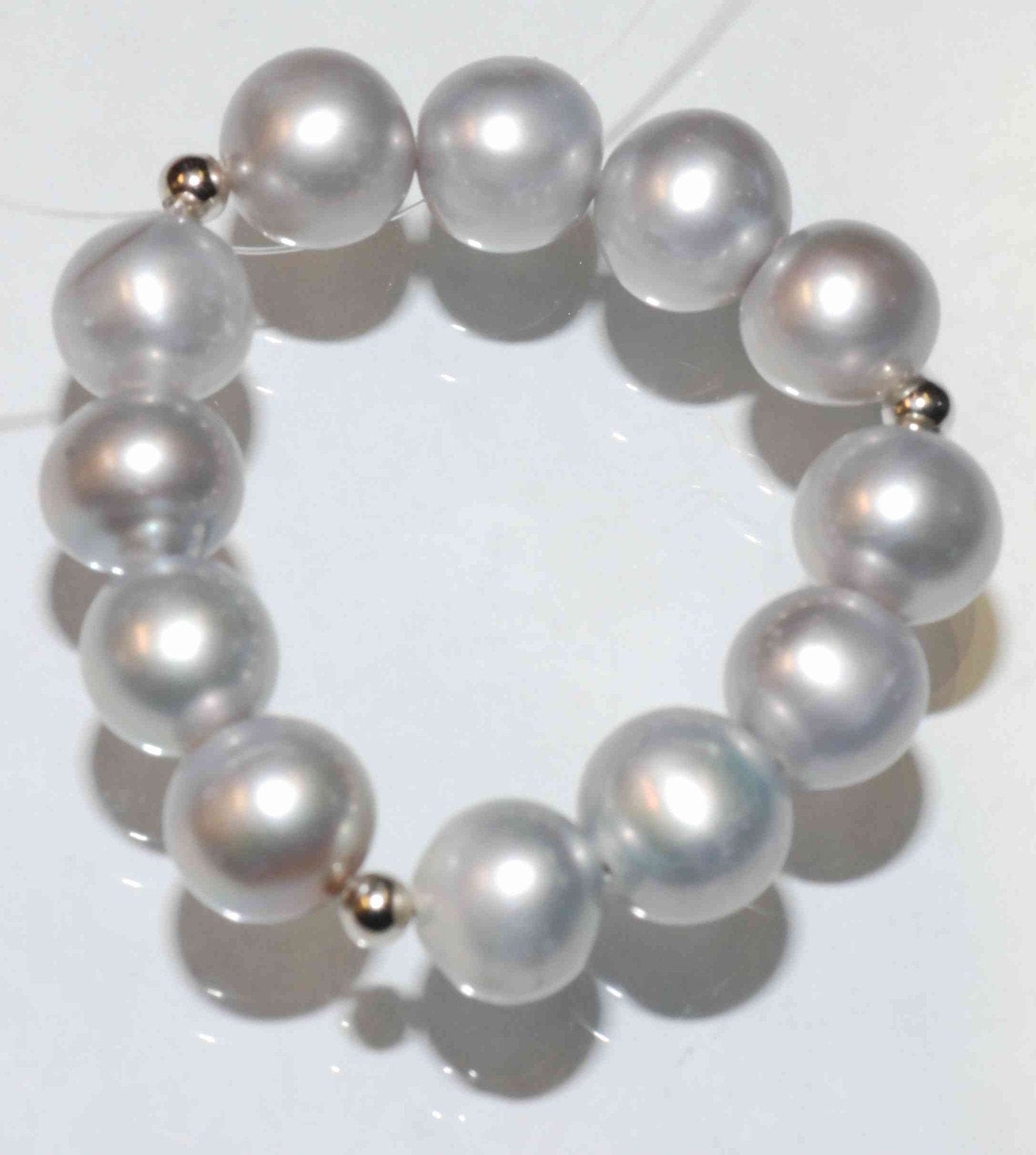 8-8.5mm LUXURYAA Round Potato Genuine cultured Freshwater Pearl -----Vitage Platinum Silver GreyColor For designer----8 pcs Spring NEW