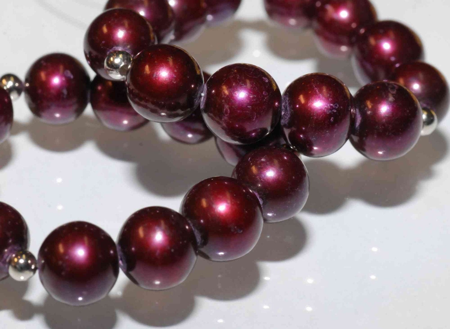 8-8.5mm LUXURYAA Round Potato Genuine cultured Freshwater Pearl -----Vitage Deep Red Claret Color For designer----12 pcs Spring NEW