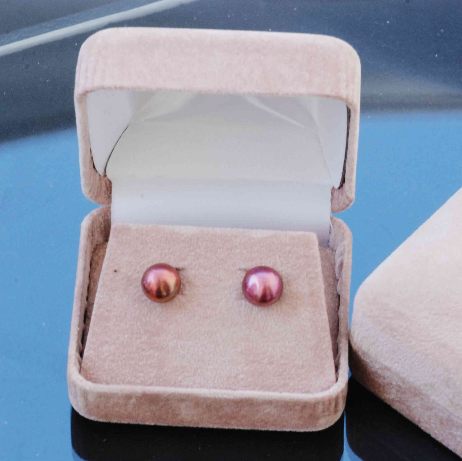 Brand New Velvet Earring Presentation Gift Box for Earring and Necklace set display, Vintage Pink color, Close out Wholesale Deal