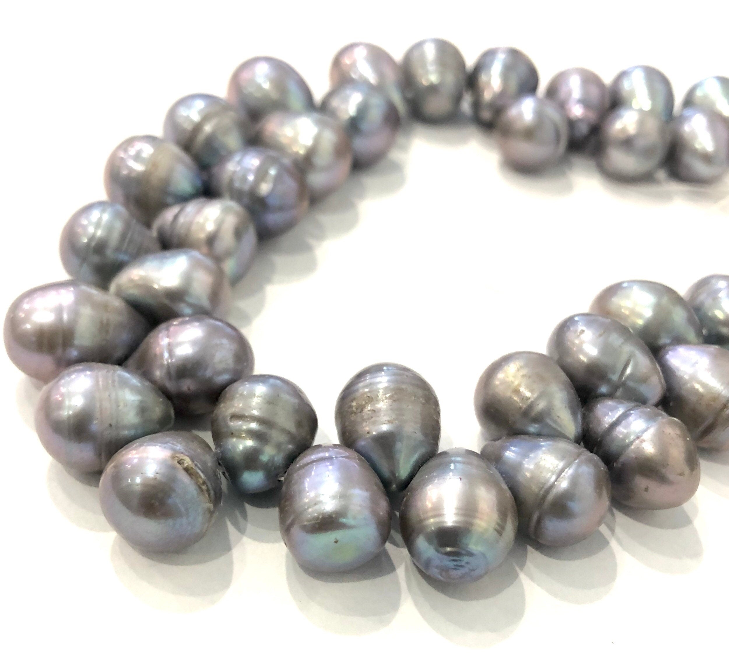 LArge 8-10mmX11-13mm briolett Top Drilled Dancing Freshwater Pearl Malachite Green tear drop pearl beads half strand 7.5" 25 pc pearl beads