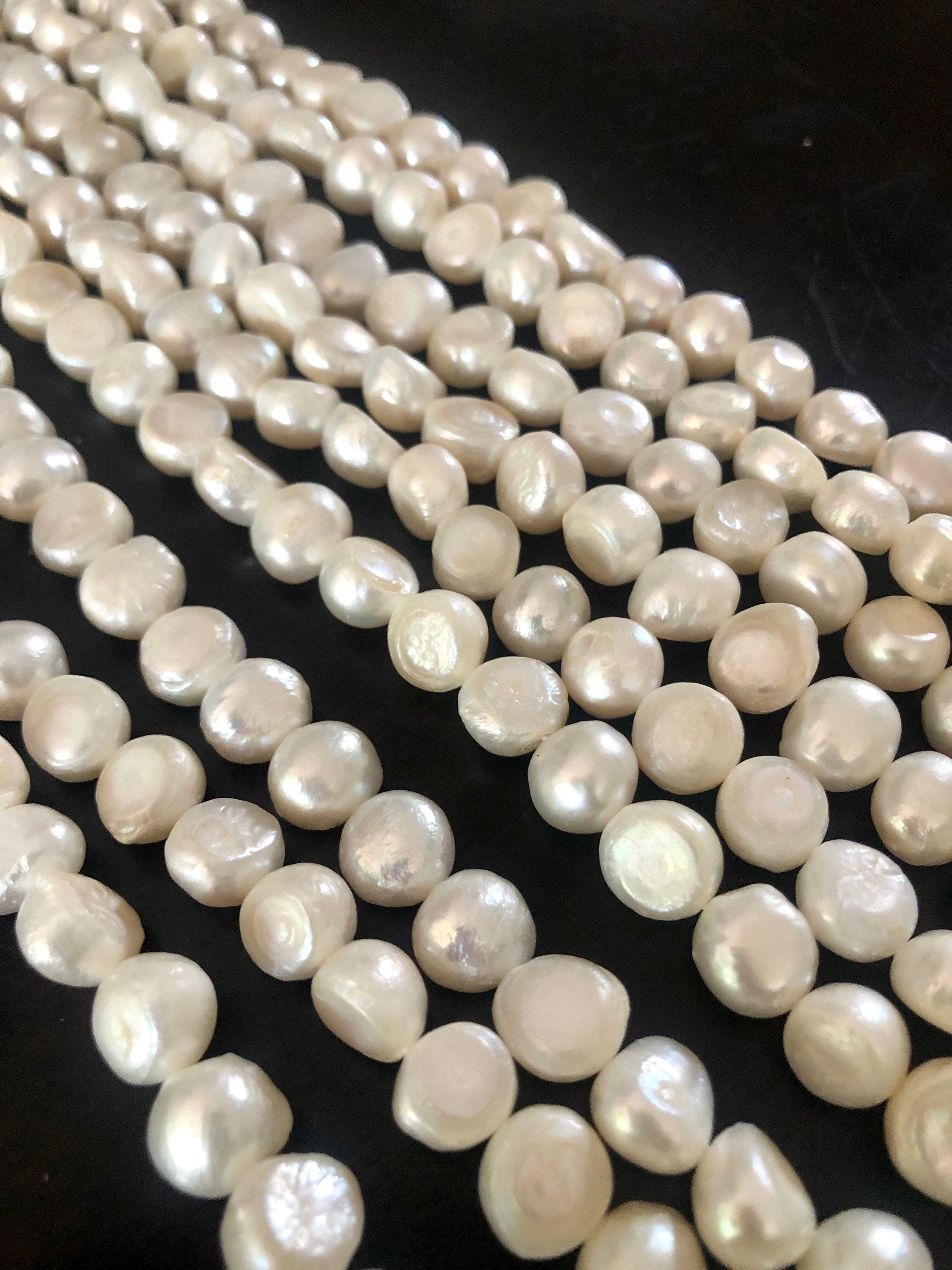 Flash SALE 10-11mm Large baroque Freshwater pearl Corn nugget Pearl Ivory White pearl beads  15'' full strand 40+ pc New Clearance #02003